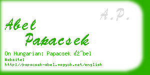 abel papacsek business card